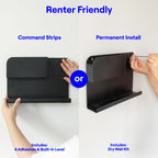 Floating Wall Shelf with Modular Accessories and Cord Storage for Bedside and Living Room Essentials