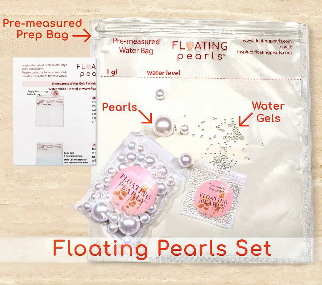 Floating White Pearl Vase Fillers in Three Sizes