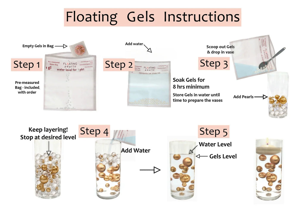 Floating White Pearl Vase Fillers in Three Sizes