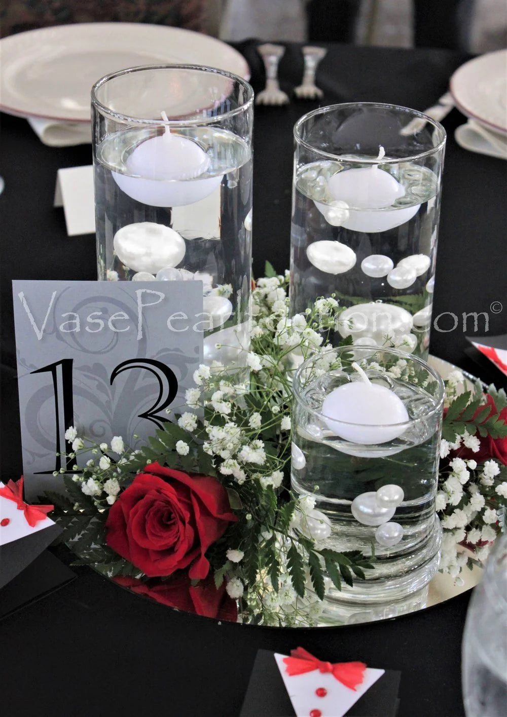 Floating White Pearl Vase Fillers in Three Sizes
