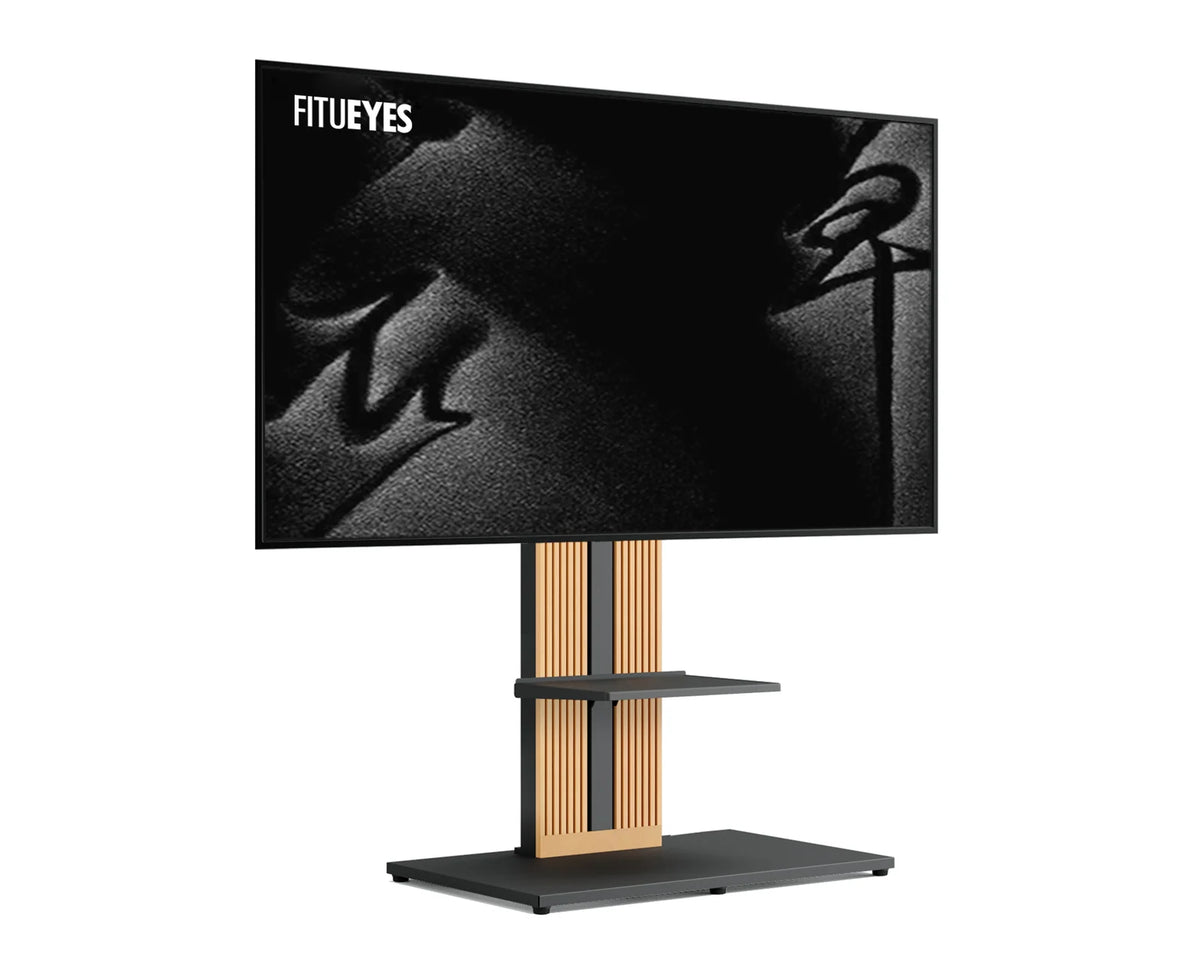 Floor TV Stand, Black-With