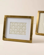 Floral Antique Brass Photo Frame with Etched Tulip Pattern in 4x6 or 5x7 Sizes · Antique brass cladding