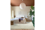 Floral Area Rug in Recycled Polyester, Washable Medium-Pile Design in Bone Beige or Camel, Multiple Room Sizes