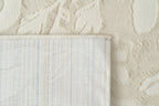 Floral Area Rug in Recycled Polyester, Washable Medium-Pile Design in Bone Beige or Camel, Multiple Room Sizes