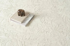 Floral Area Rug in Recycled Polyester, Washable Medium-Pile Design in Bone Beige or Camel, Multiple Room Sizes