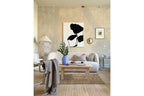 Floral Area Rug in Recycled Polyester, Washable Medium-Pile Design in Bone Beige or Camel, Multiple Room Sizes