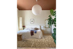 Floral Area Rug in Recycled Polyester, Washable Medium-Pile Design in Bone Beige or Camel, Multiple Room Sizes