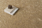 Floral Area Rug in Recycled Polyester, Washable Medium-Pile Design in Bone Beige or Camel, Multiple Room Sizes