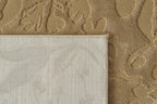 Floral Area Rug in Recycled Polyester, Washable Medium-Pile Design in Bone Beige or Camel, Multiple Room Sizes