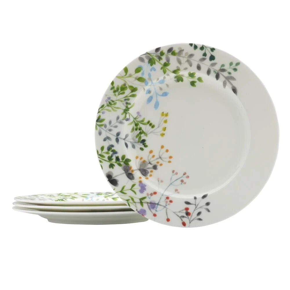 Floral Bone China Salad Plate Set of 4, 9-Inch Dinnerware
