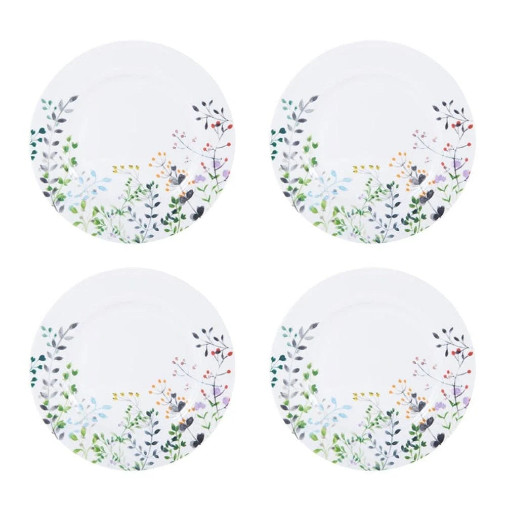 Floral Bone China Salad Plate Set of 4, 9-Inch Dinnerware