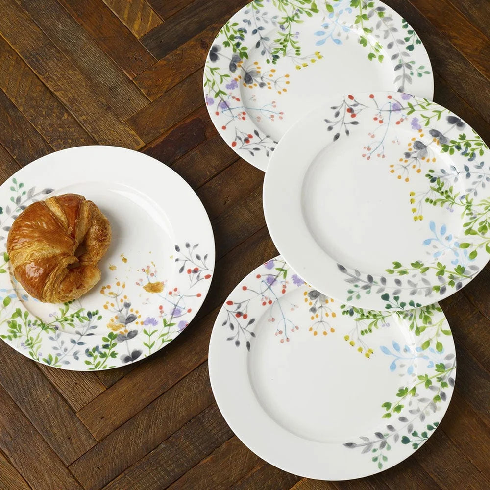 Floral Bone China Salad Plate Set of 4, 9-Inch Dinnerware