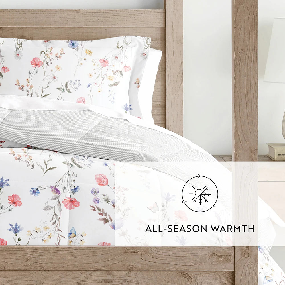 Floral Comforter Set in Pink