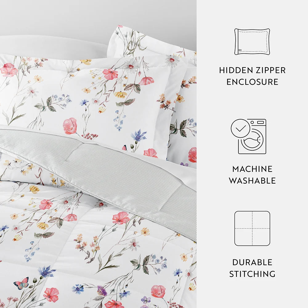 Floral Comforter Set in Pink