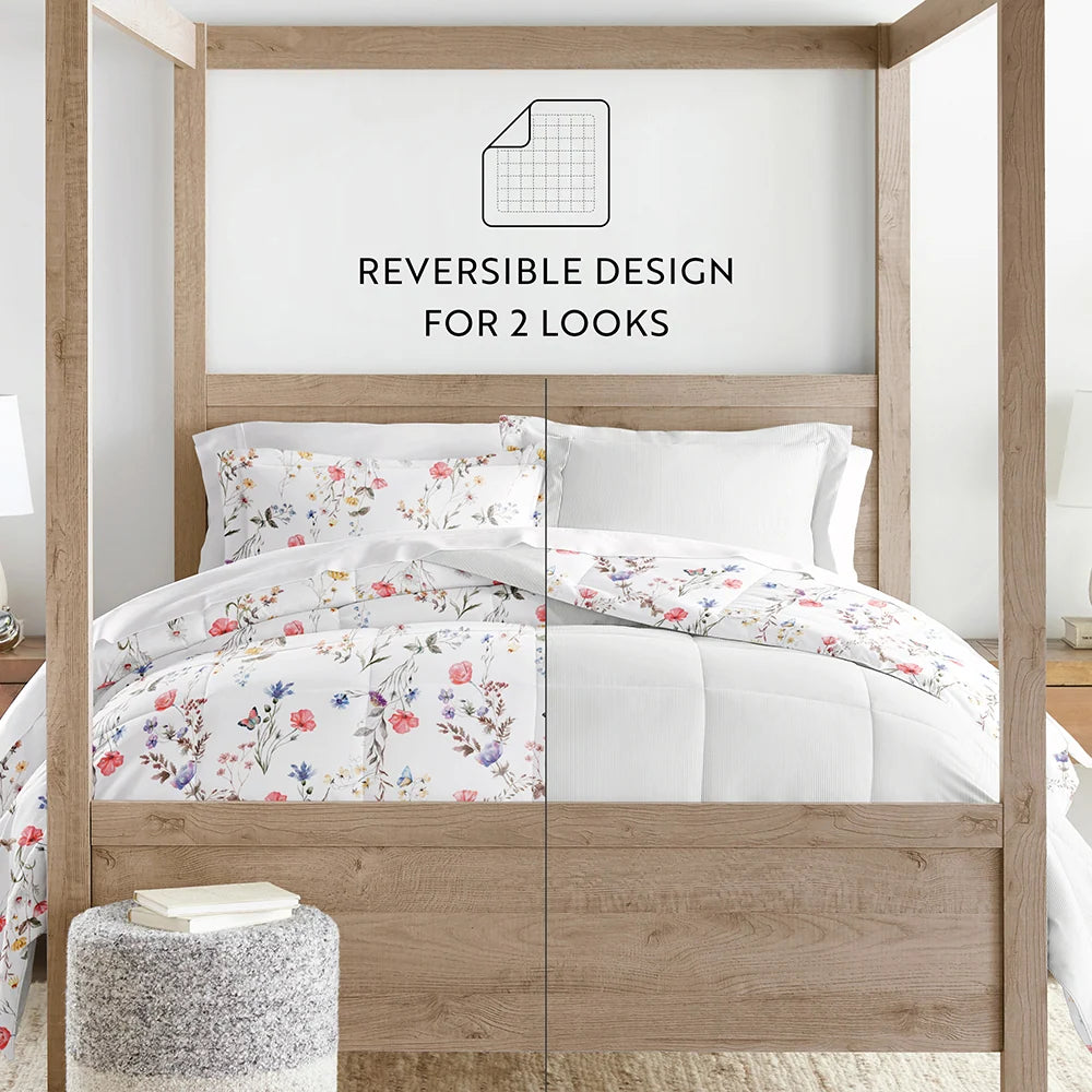 Floral Comforter Set in Pink