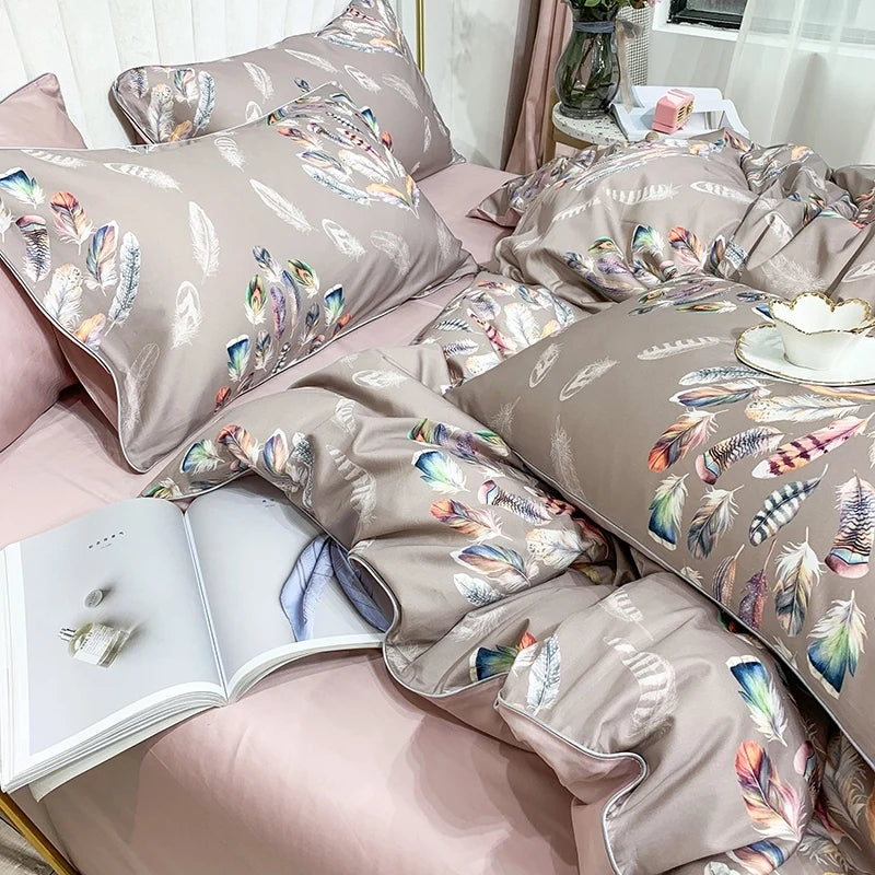 Floral Duvet Cover Set in 100% Egyptian Cotton