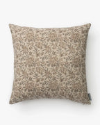 Floral Linen Pillow Cover, Gray