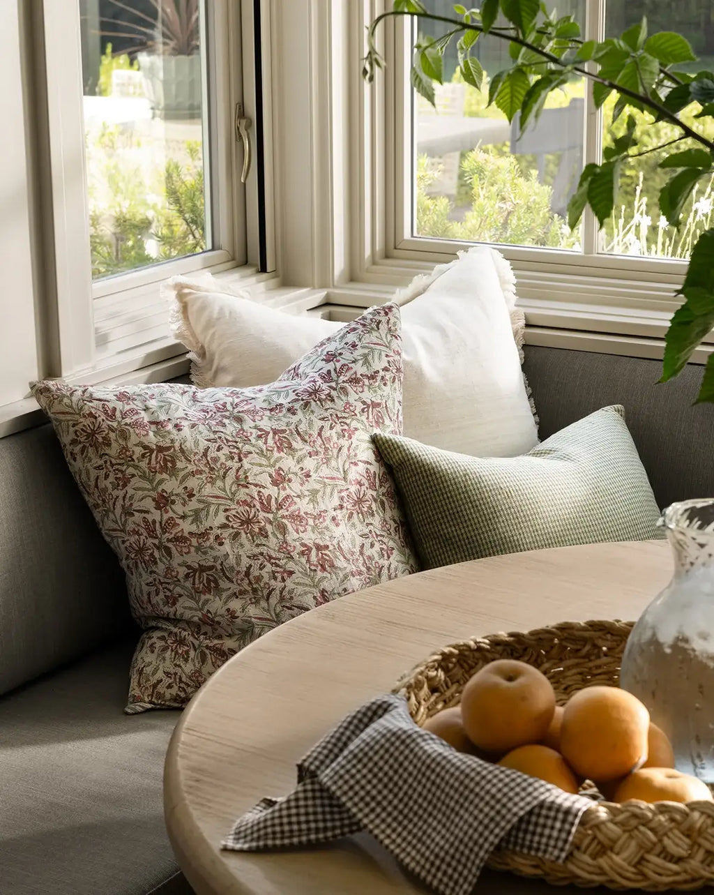 Floral Linen Pillow Cover