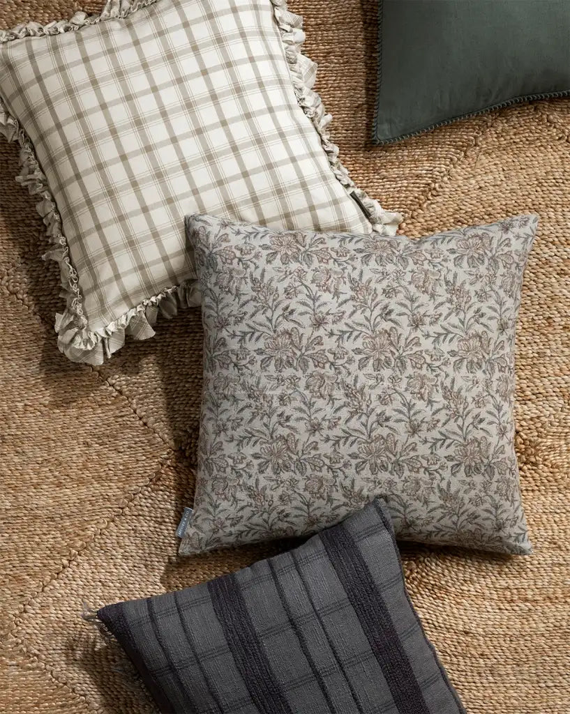 Floral Linen Pillow Cover