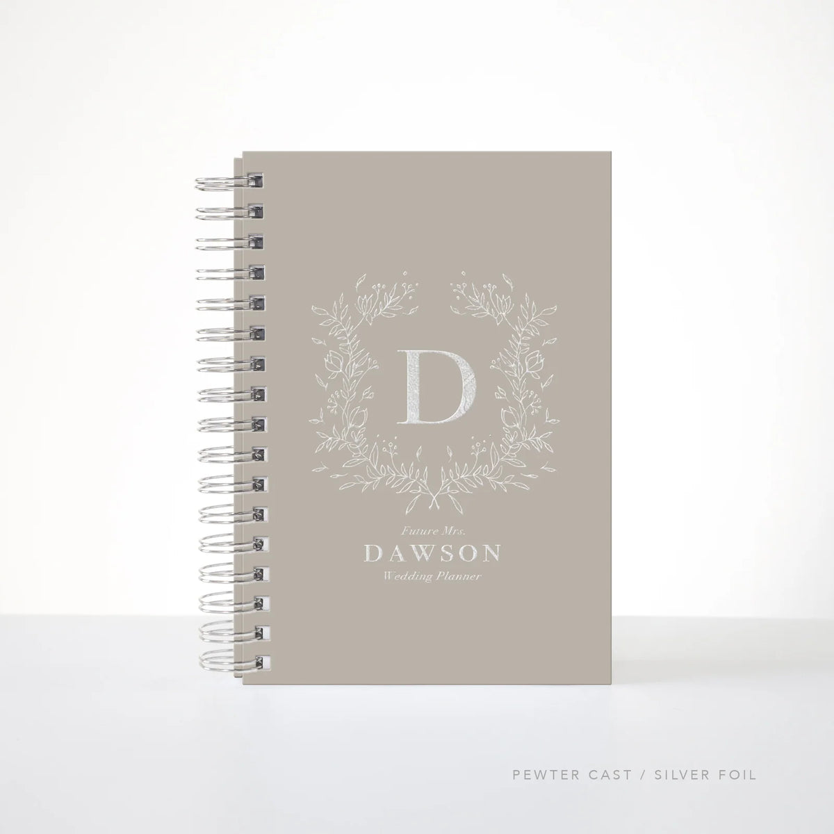 Floral Monogram Wedding Planner with Metallic Foil Details and Tabbed Sections for Easier Organization