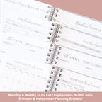 Floral Monogram Wedding Planner with Metallic Foil Details and Tabbed Sections for Easier Organization