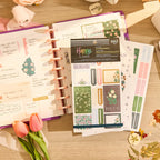 Floral Planner Sticker Book with 30 Sheets of Spring Designs for Decorative and Functional Page Layouts