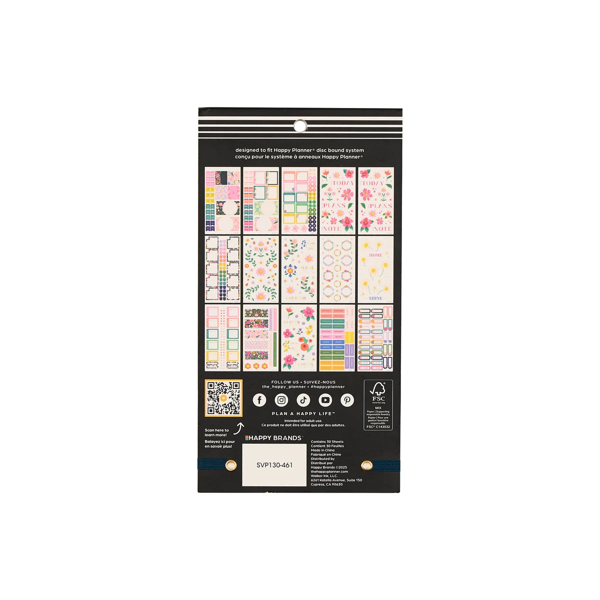 Floral Planner Sticker Book with 30 Sheets of Spring Designs for Decorative and Functional Page Layouts