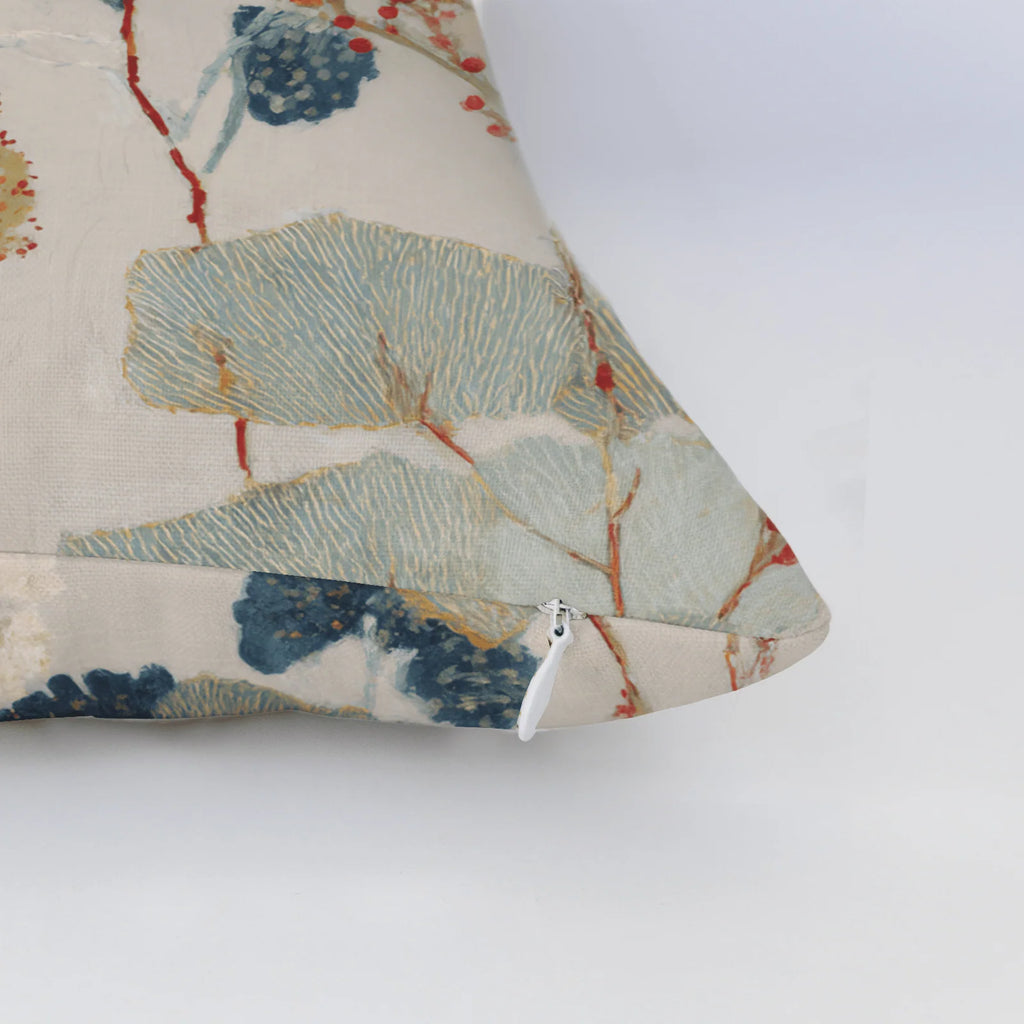 Floral Throw Pillow in a USA-Made Linen Blend
