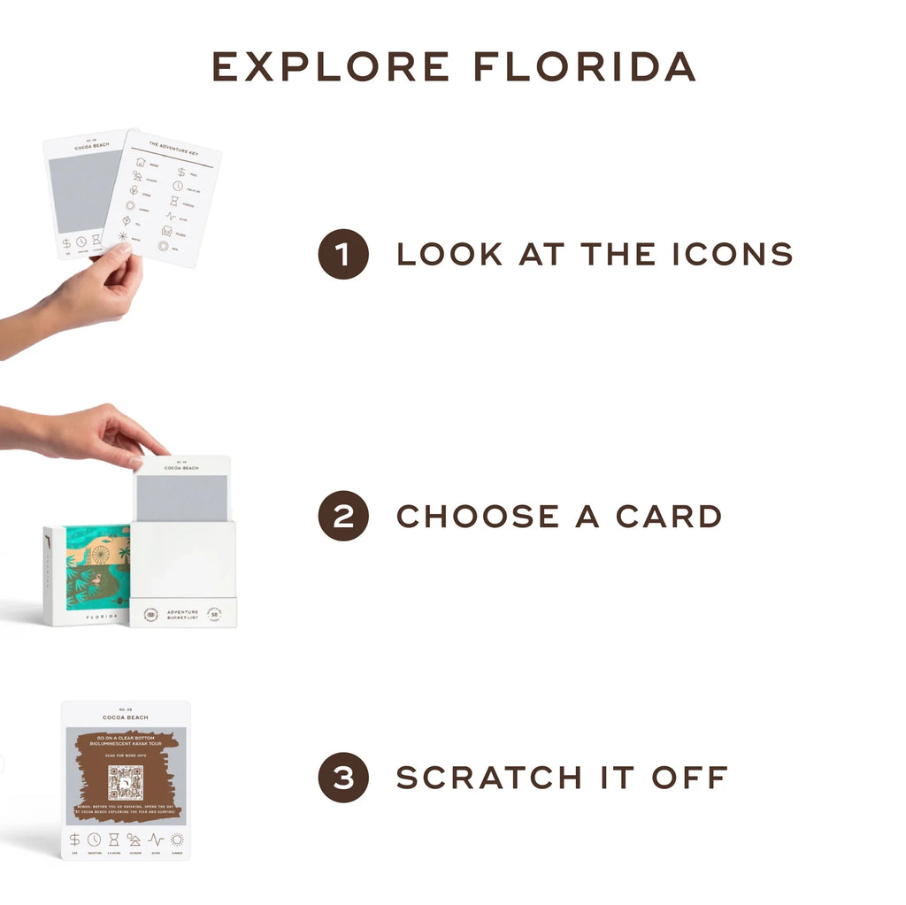 Florida Scratch-Off Adventure Bucket List Gift Set with 50 Local Activities to Explore Across the State