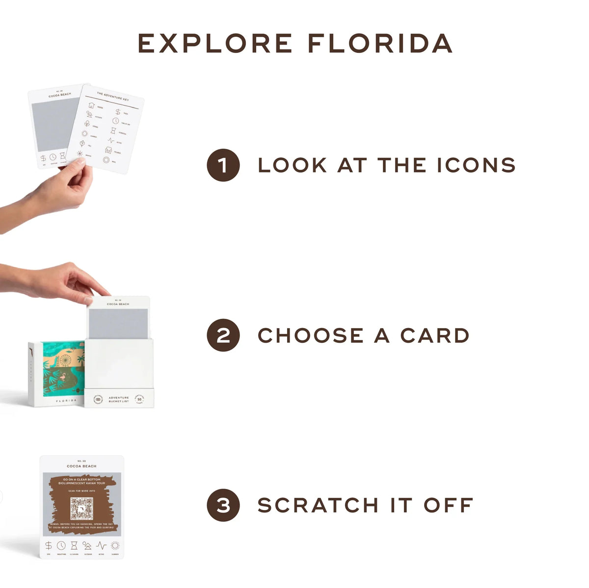 Florida Scratch-Off Adventure Bucket List Gift Set with 50 Local Activities to Explore Across the State