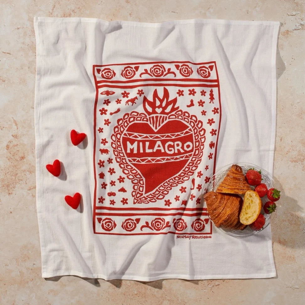 Flour Sack Dish Towel in 100% Cotton, Red