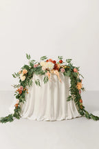 Flower Garland in Sunset Terracotta, 9ft Head Table Garland