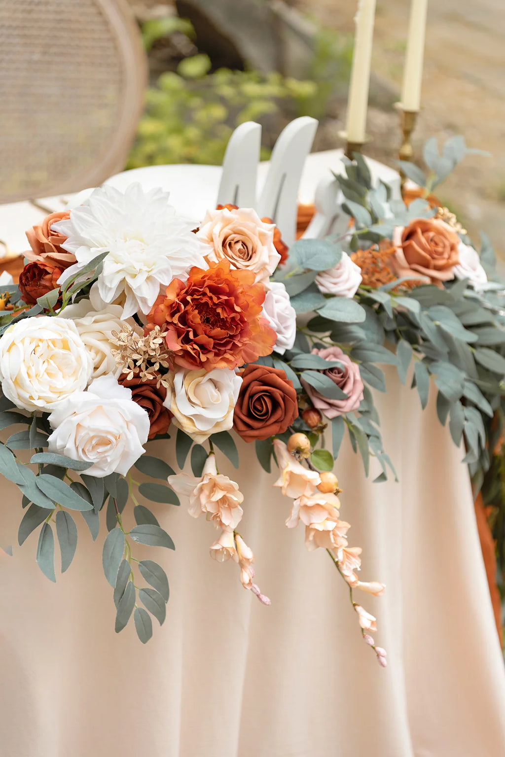 Flower Garland in Sunset Terracotta