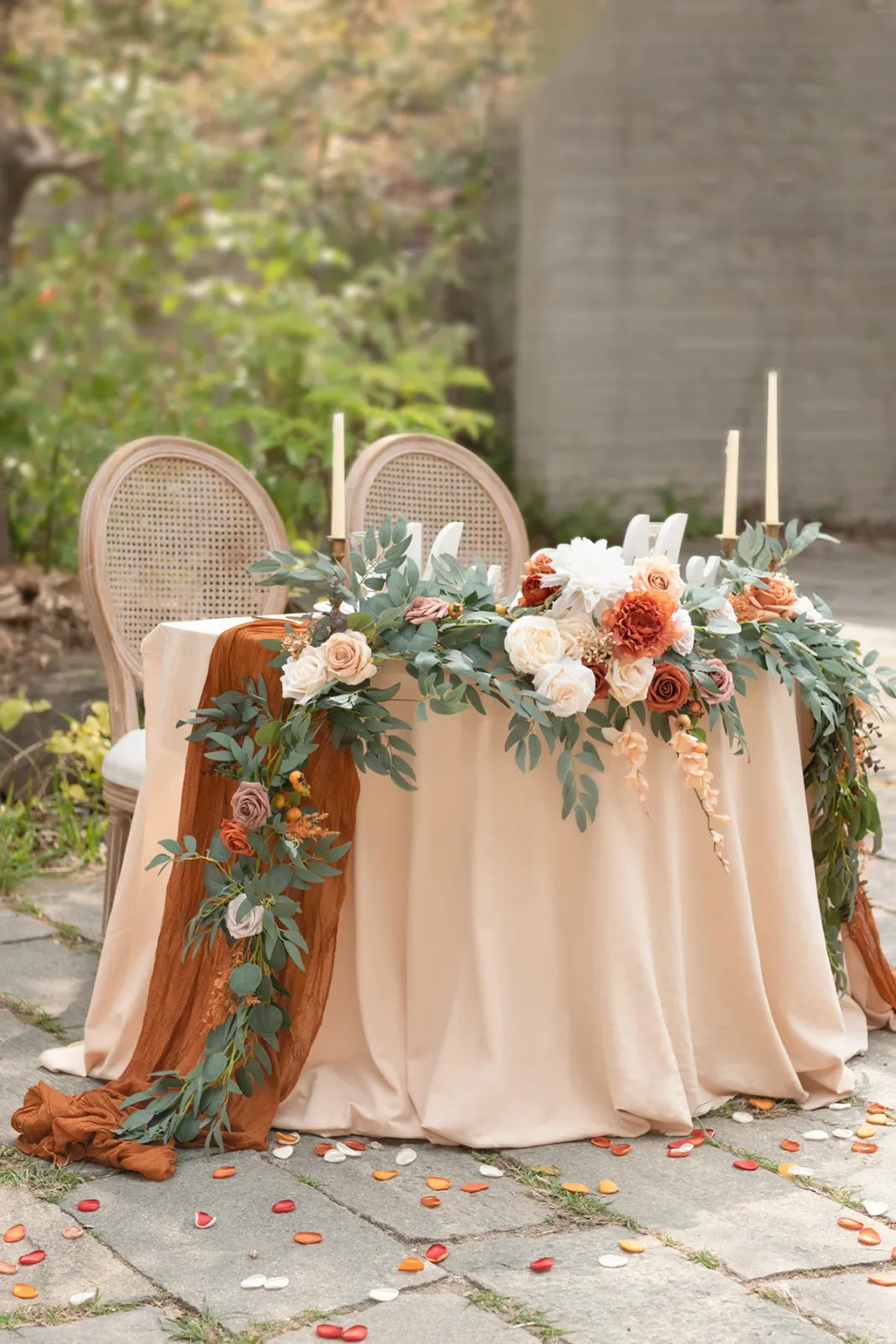 Flower Garland in Sunset Terracotta