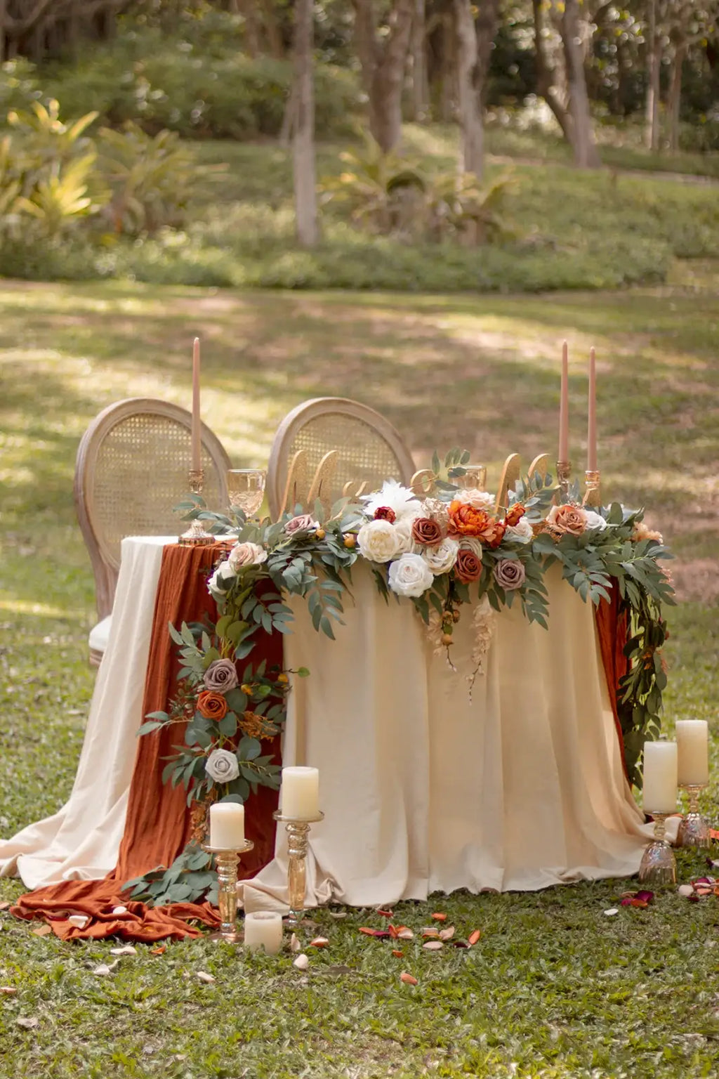 Flower Garland in Sunset Terracotta