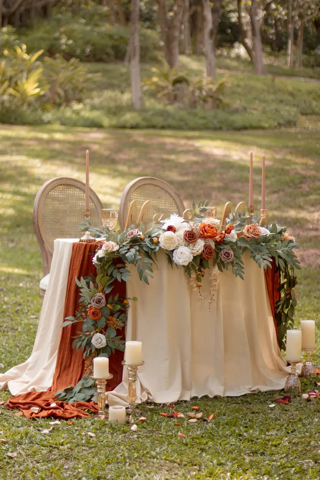 Flower Garland in Sunset Terracotta