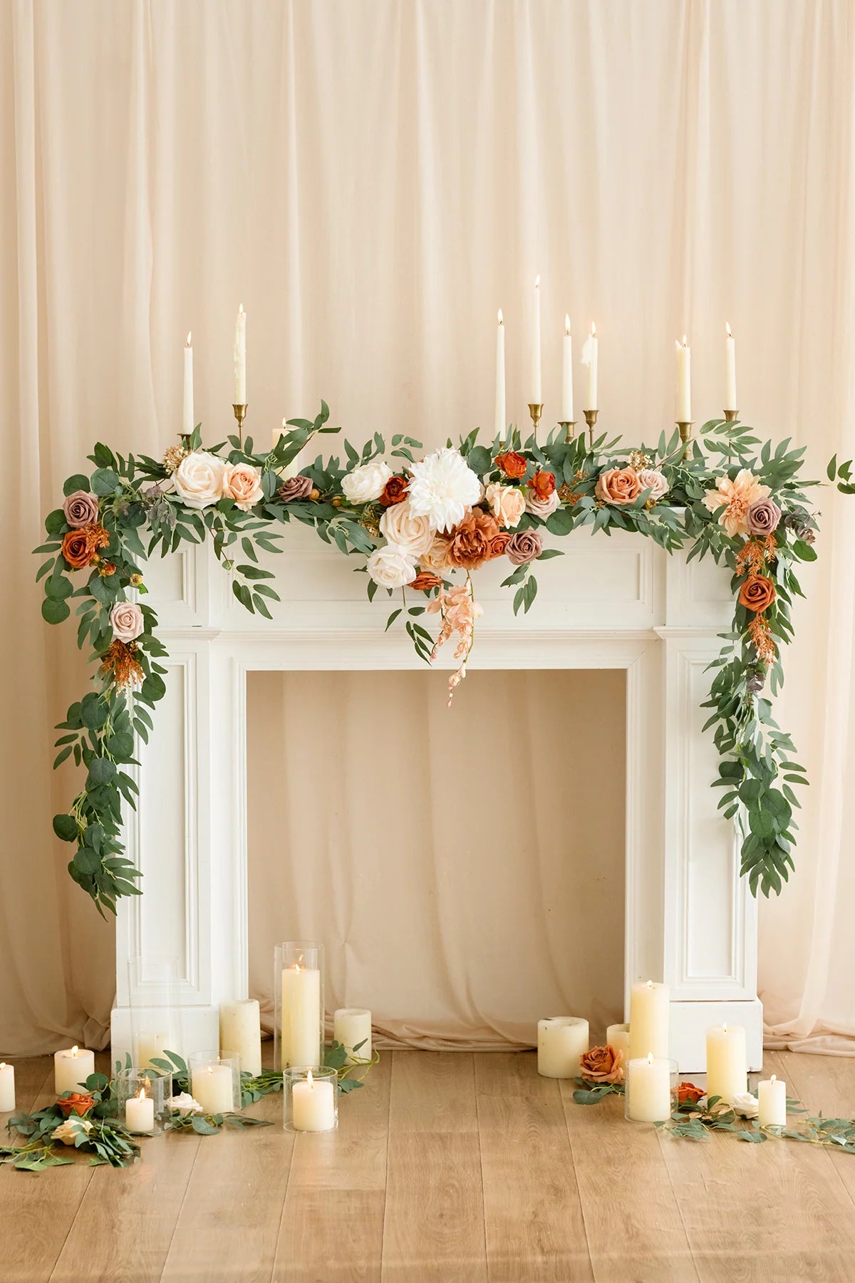 Flower Garland in Sunset Terracotta
