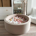 Foam Ball Pit for Children with Removable Cotton Cover, Beige Design and Medium or Large Size