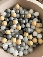 Foam Ball Pit for Children with Removable Cotton Cover, Beige Design and Medium or Large Size