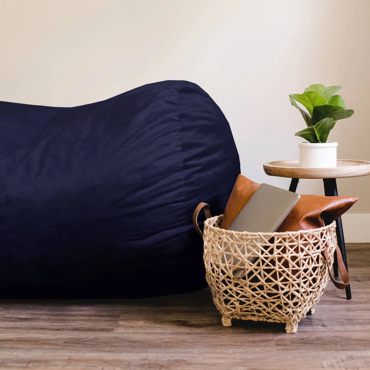 Foam Bean Bag Lounger, Plush-Midnight Plush