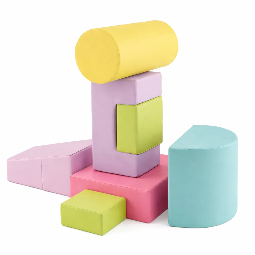 Foam Climbing Blocks for Toddlers 1–3, Modular Soft Play Activity Set with Wipe-Clean PU Cover