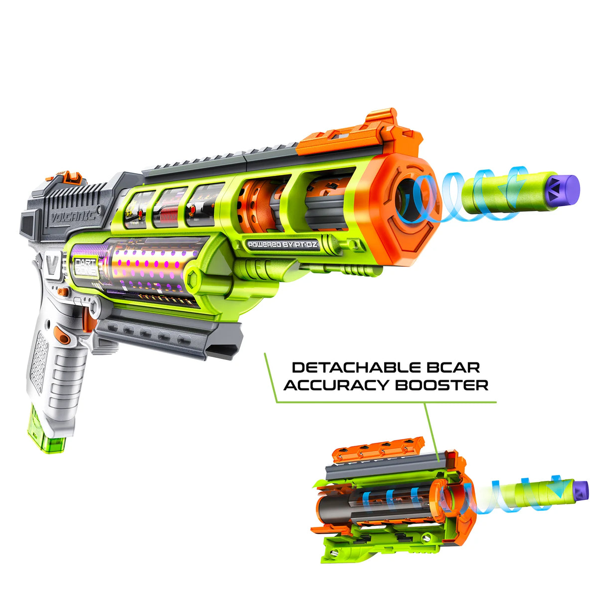Foam Dart Blaster with Spring-Powered Slam Fire and Two 12-Round Half-Length Slanted Magazines