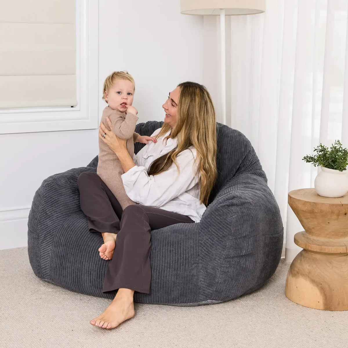 Foam Lounge Chair, Charcoal Gray