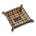 Foldable Leather Desk Tray in Mocha for Travel, Workspace Organization, and Snap-Closed Accessory Storage — Mocha
