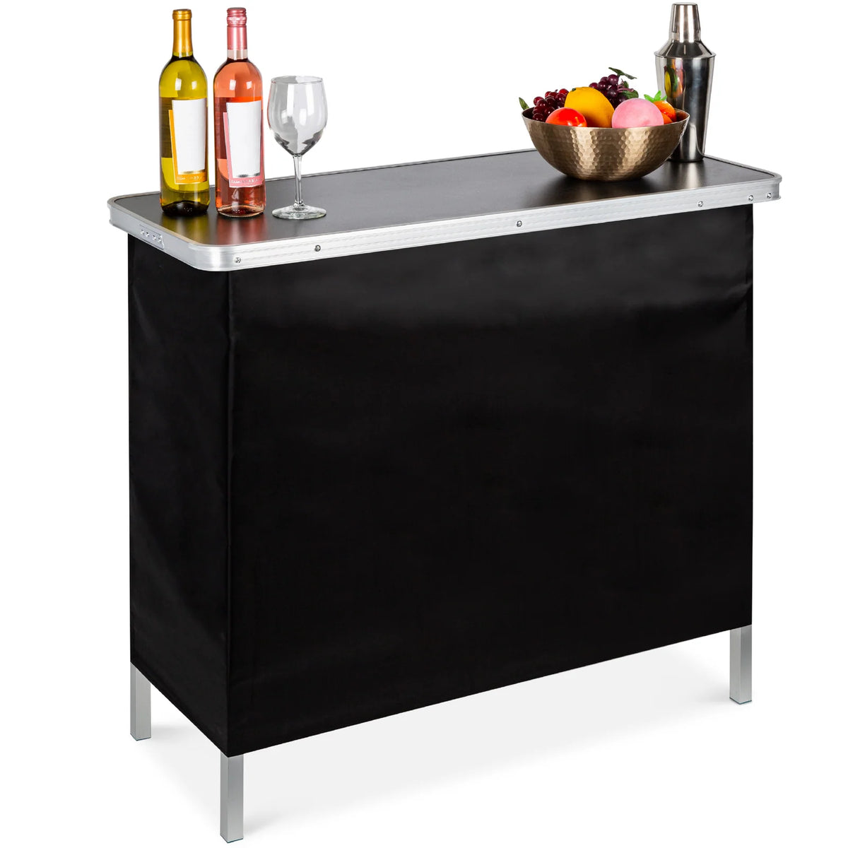 Foldable Pop-Up Bar Table, Black
