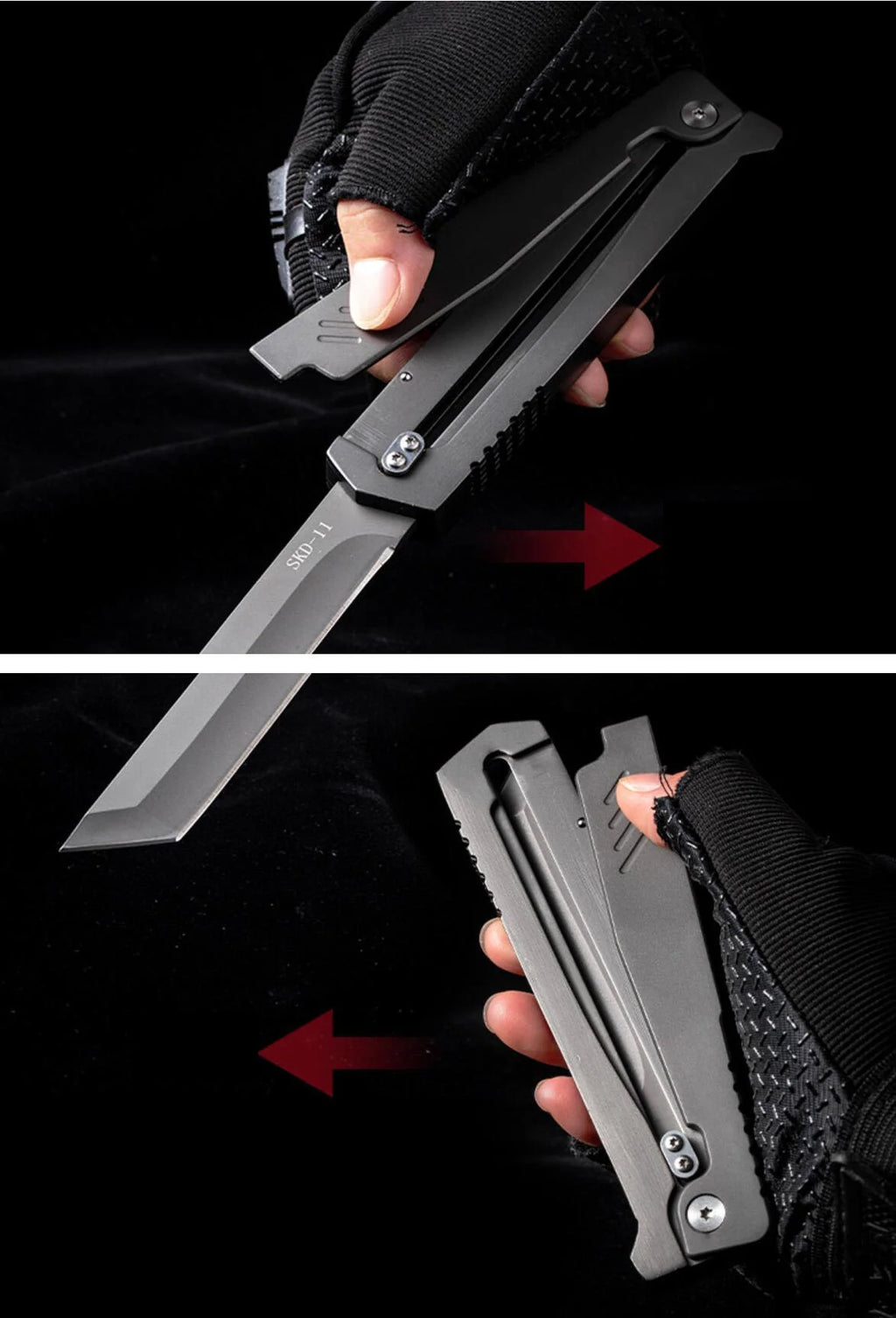 Folding Knife in Distinct Handle Designs, Including 23 cm and