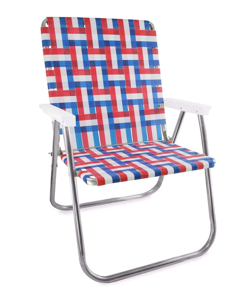 Folding Lawn Chair in Red, White and Blue