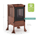 Folding Toddler Kitchen Tower with an Adjustable Platform for Counter Height Activities and Flat Storage
