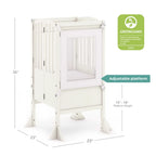 Folding Toddler Kitchen Tower with an Adjustable Platform for Counter Height Activities and Flat Storage