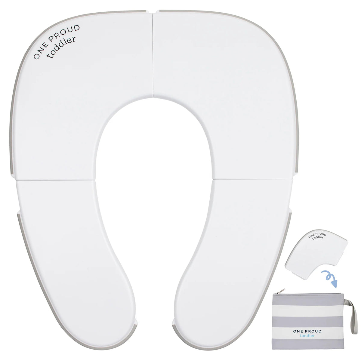 Folding Toddler Potty Seat for Travel with Non-Slip Liner, Locking Hinges and Machine-Washable Carry Bag